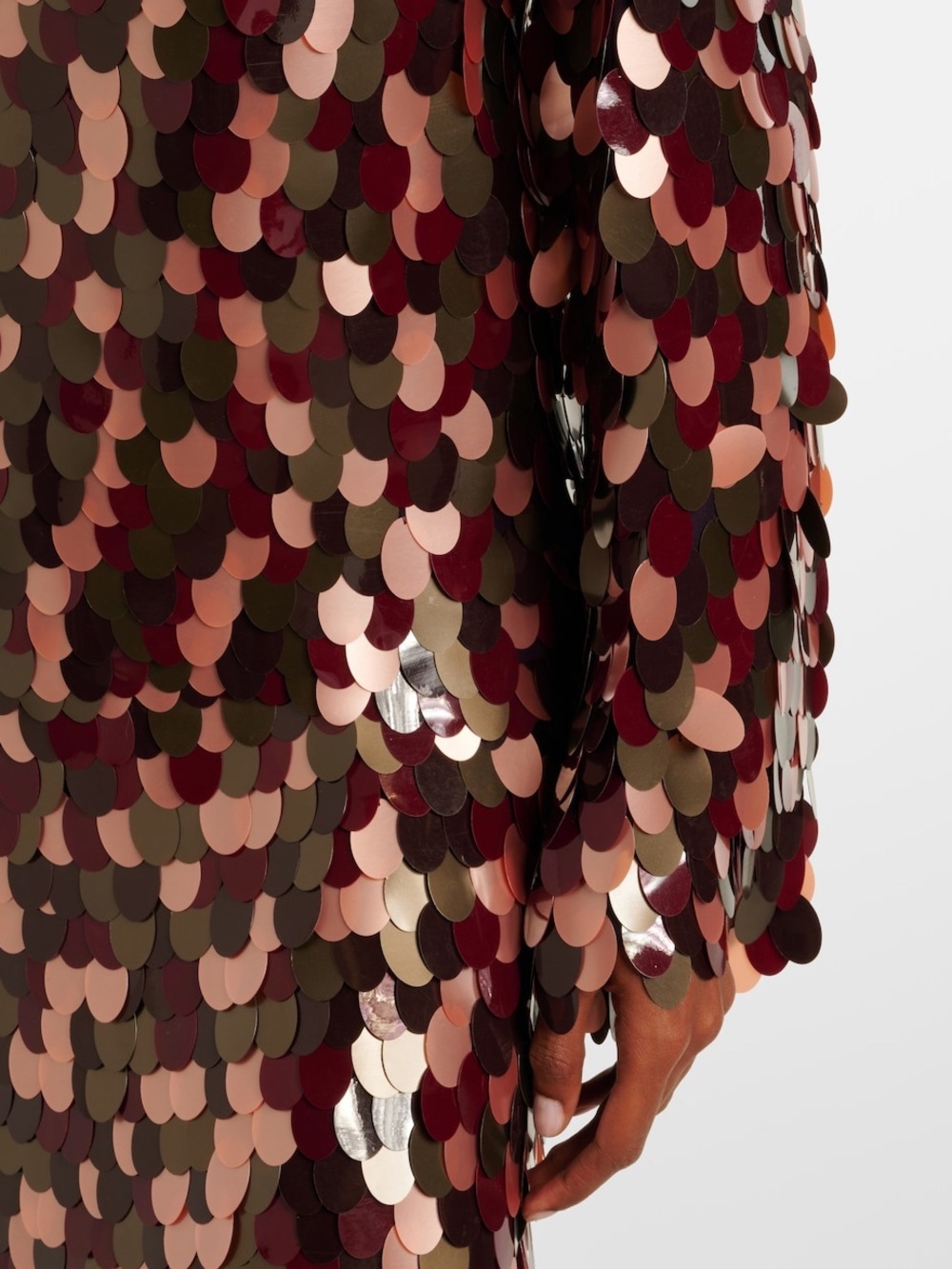 Sequin Disc Sweater in Burgundy and Rose - Picture 4 of 13